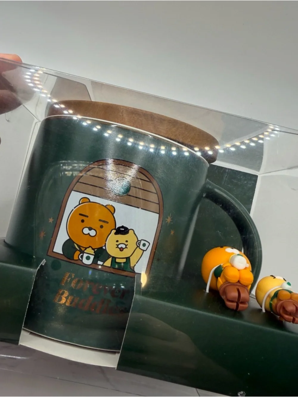 New Starbucks Korea Kakao Friends Deep green Mug Cup MyBuddy Figure Set 2024